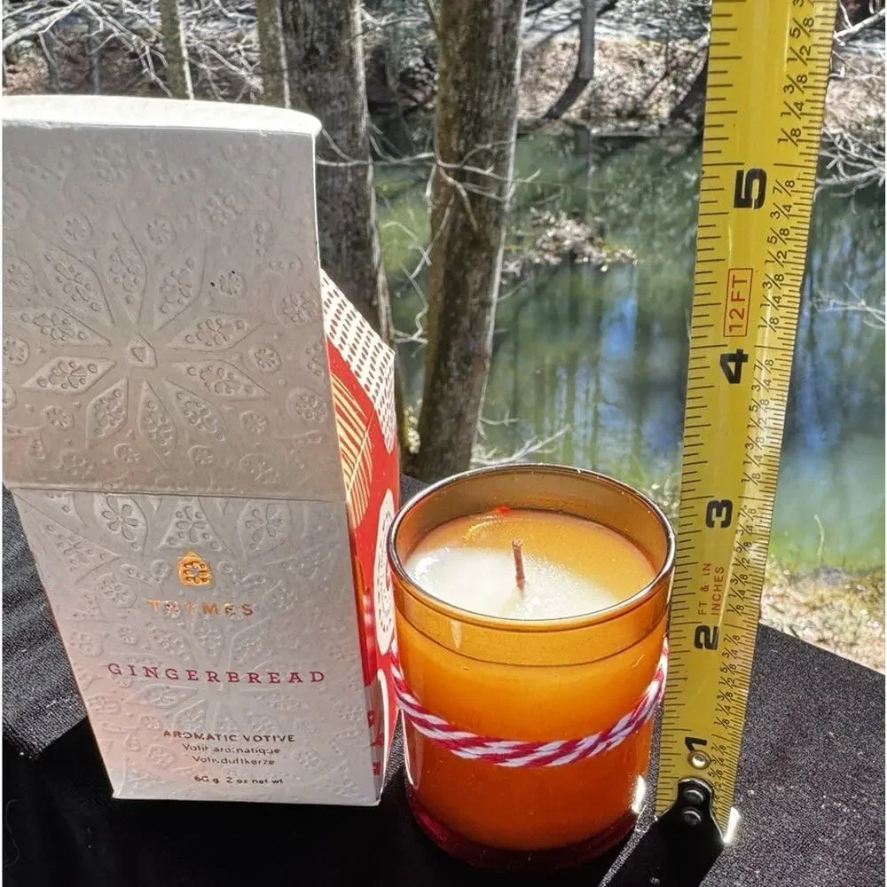 Thymes Gingerbread Candle 60g 2oz Aromatic Votive Glass In Box Holiday